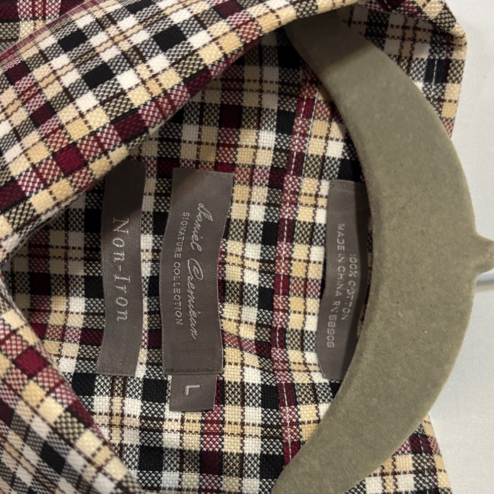 Daniel Cremieux Burgundy and Cream Plaid Shirt